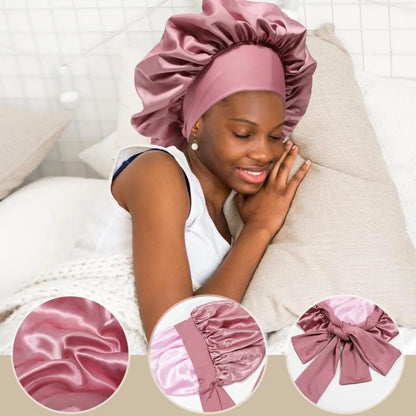 SilkEase Satin Hair Cap – Double-Layer Silk-Like Satin Cap for Hair Protection and Comfort