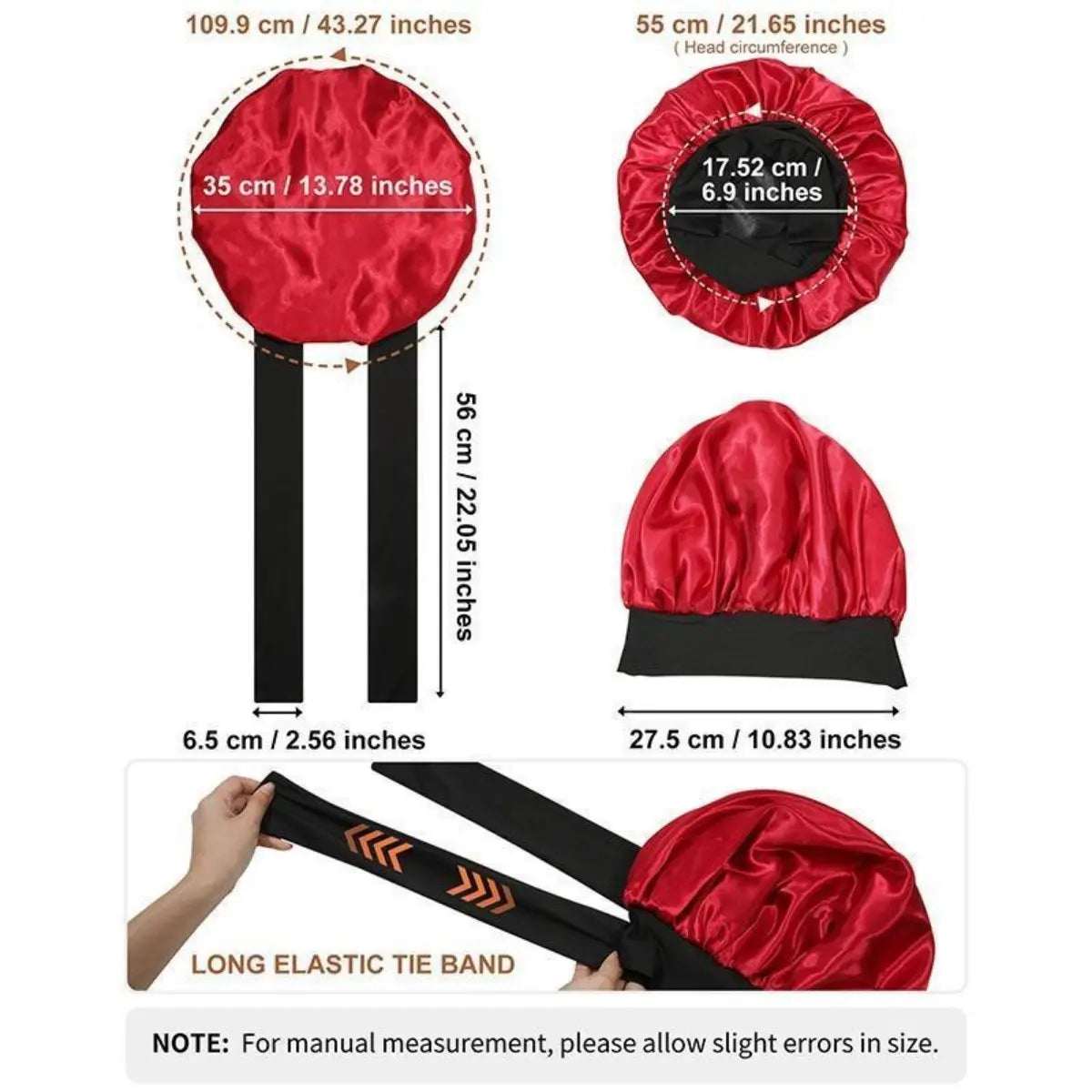 SilkEase Satin Hair Cap – Double-Layer Silk-Like Satin Cap for Hair Protection and Comfort