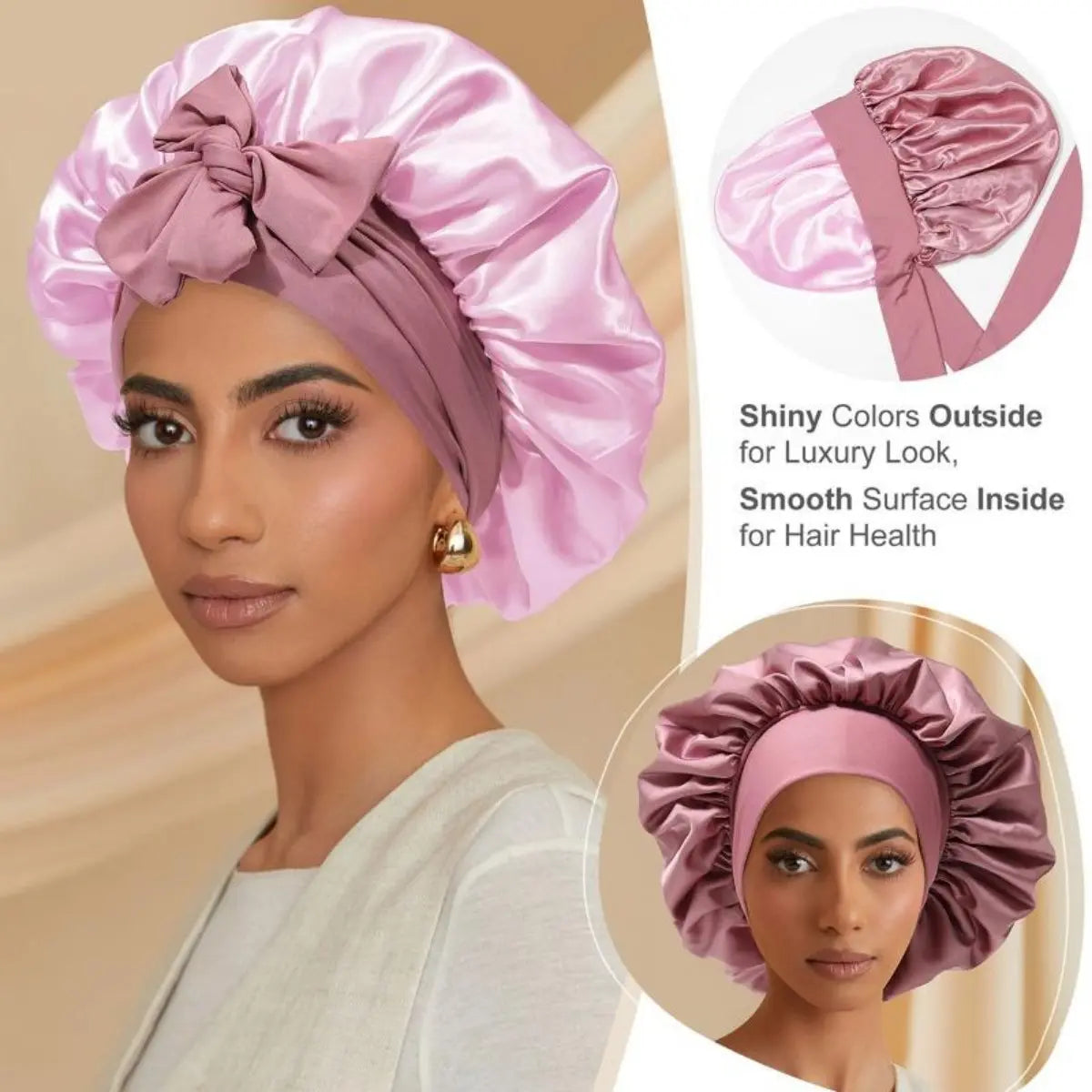 SilkEase Satin Hair Cap – Double-Layer Silk-Like Satin Cap for Hair Protection and Comfort